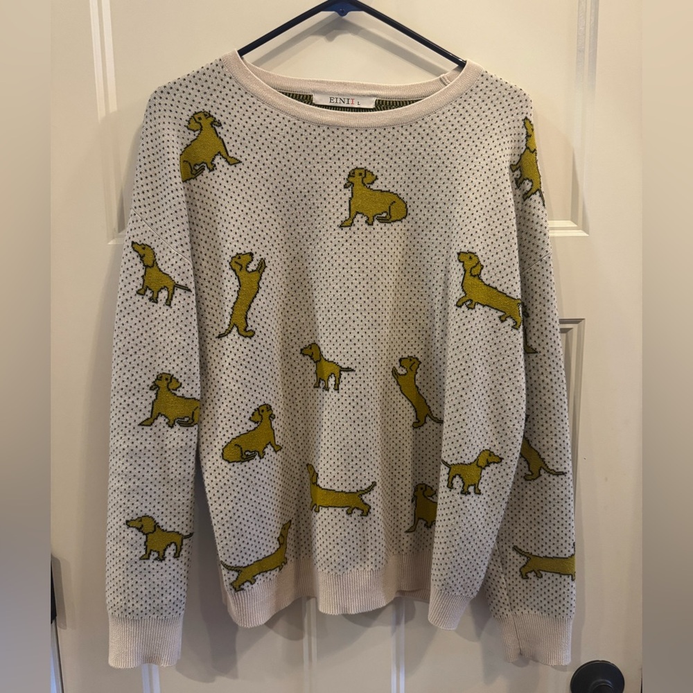 🐾 Vintage-style Dog Patterned Sweater 🐾